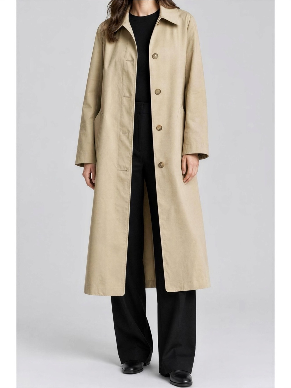 SÉZANE Clyde Cotton Twill Oversized Trench Coat, Light Beige, FR40/US8